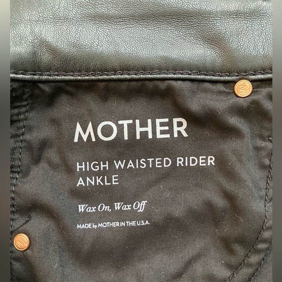 Mother Faux Leather High-Waisted Rider Ankle Women’s Size 27 Black Cropped Pants - Picture 10 of 16